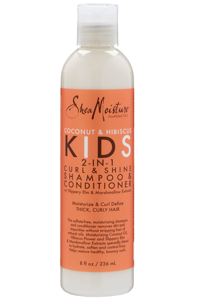 SHEA MOISTURE COCONUT & HIBISCUS KIDS 2-IN-1 CURL & SHINE SHAMPOO & CONDITIONER - Hair Junki