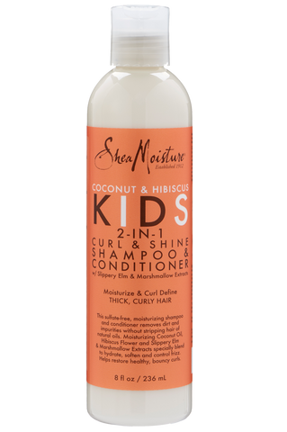 SHEA MOISTURE COCONUT & HIBISCUS KIDS 2-IN-1 CURL & SHINE SHAMPOO & CONDITIONER - Hair Junki